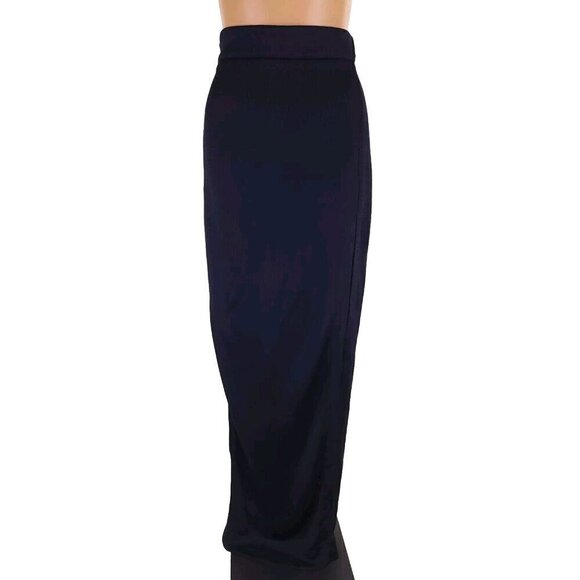 Cushnie Et Otchs Runway Aphrodite High Slit Maxi Skirt 6 Navy New - Picture 6 of 16